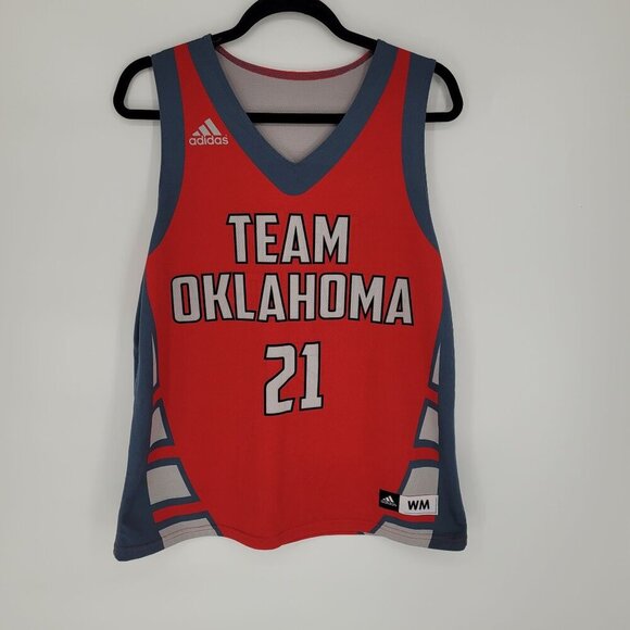 Adidas womens medium red gray reversible basketball jersey Team Oklahoma 21 - Picture 7 of 8